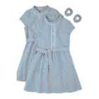 Nutmeg Traditional Gingham Blue Dress Age 9-10 Years 2 per pack