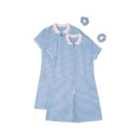 Nutmeg Sporty Gingham Blue Dress Age 8-9 Years 2 per pack