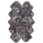 Origins Genuine Sheepskin Grey Quad New Zealand Wool Rug 160 x 105cm