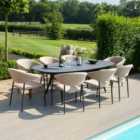 Maze Pebble 8 Seat Oval Dining Set / Taupe