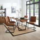 Rayner Rectangular Dining Table with Felix Tan Faux Leather Cantiliever Chairs