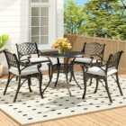 Living and Home 4 Seater Black Garden Bistro Set