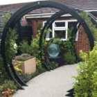 Shire 8 x 8ft Black Free Standing Flower Circle Arch with Bold Down Bracket