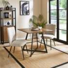 Brayden 4 Seater Square Dining Table, Parquet Effect