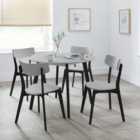 Casa 4 Seater Round Dining Table, Grey and Black