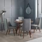 Huxley 4 Seater Round Dining Table, Walnut