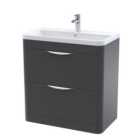 Parade Floor Standing 2 Drawer Vanity Unit with Polymarble Basin