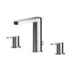 Arvan Deck Mounted 3 Tap Hole Basin Mixer Tap with Pop Up Waste
