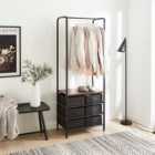 Clothes Rail with Fabric Drawers