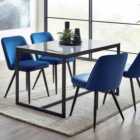 Chicago 4 Seater Dining Table, Smoked Glass