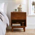 Brannock 1 Drawer Bedside Table, Mid Stained Mango Wood