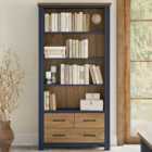 Baumhaus Splash of Blue 3 Drawer 4 Shelf Open Bookcase