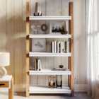 Baumhaus Trinity 5 Shelf White and Brown Large Open Bookcase