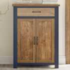 Baumhaus Splash of Blue Single Drawer 2 Door Shoe Storage Cabinet