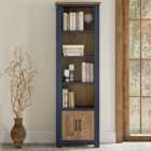 Baumhaus Splash of Blue 2 Door 4 Shelf Narrow Bookcase