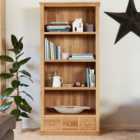 Baumhaus Mobel 4 Shelf 3 Drawer Oak Large Bookcase