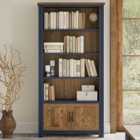 Baumhaus Splash of Blue 2 Door 4 Shelf Open Bookcase