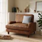 Beatrice Snuggle Sofa, Relaxed Faux Leather