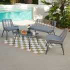 Home Detail Pampas 4 Seater Grey Wicker Style Lounge Set