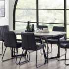 Miller 6 Seater Dining Table, Concrete Effect