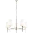 Merano Florence Multi Arm White and Nickle 5 Light Pendant Ceiling Lamp