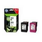 HP 302 Multi-pack 1x Black, 1x Tri-Colour Original Ink Cartridge - Standard Yield 190 Pages/588 Pages - X4D37AE
