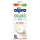 Alpro Organic Soya Long Life No Sugar Dairy Free Milk Alternative, 1litre