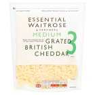 Essential Medium Grated Cheddar Cheese Strength 3, 250g