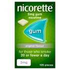 Nicorette Original 2mg Nicotine Gum, 105s