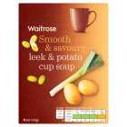 Waitrose Smooth & Savoury Leek & Potato Cup Soup, 4x25g