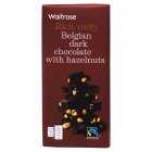 Waitrose Belgian Dark Choc with Hazelnuts, 180g