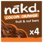 nakd. Cocoa Orange Fruit & Nut Bars Multipack, 4x35g