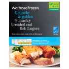 Waitrose 6 Frozen Breaded Cod Fingers, 330g