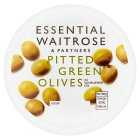 Waitrose Essential Pitted Green Olives, 120g