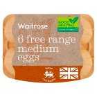 Waitrose British Blacktail Free Range Medium Eggs, 6s