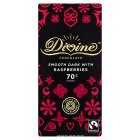 Divine Fairtrade 70% Dark Chocolate With Raspberries, 90g
