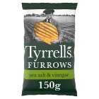 Tyrrells furrows sea salt & vinegar crisps, 150g