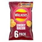 Walkers Smoky Bacon Multipack Crisps, 6x25g