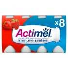 Actimel Immunity Strawberry Flavour Live Yogurt Drinks, 8x100g