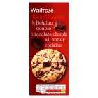 Waitrose 8 Belgian Double Chocolate Cookies, 200g
