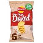 Walkers Baked Sea Salt Crisps Multipack Snacks, 6x22g