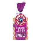 New York Bakery Co Cinnamon & Raisin Bagels, 5s