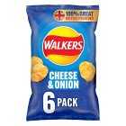 Walkers Cheese & Onion Multipack Crisps, 6x25g