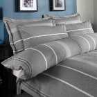 Willington Grey Striped Woven Duvet Cover and Pillowcase Set