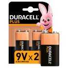 Duracell Plus 9V Alkaline, 2s