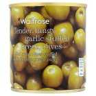 Waitrose Green Olives Garlic Purée, drained 85g