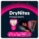 Huggies DryNites Pyjama Pants Girl 4-7yrs, 10 Pack