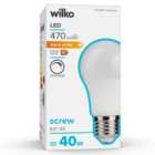 Wilko 1 pack Screw E27/ES LED 6W 470 Lumens Dimmable GLS Light Bulb