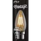 TCP 1 pack Bayonet B22/BC LED 4W 400 Lumens Vintage Candle Filament Bulb