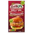 GoodLife Frozen Vegan Spicy Bean Burgers, 454g